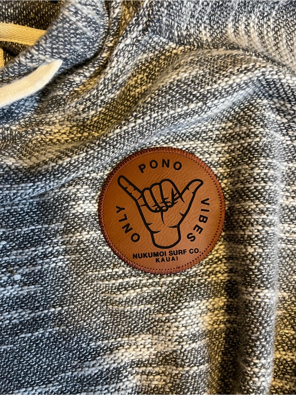 Blue 84 Gray Marled Crewneck Sweater with Leather Patch